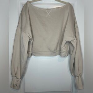 Beige Blogilates off the shoulder pullover